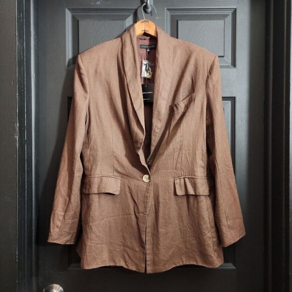 JLUXLABEL 'Parker' Oversize Cotton & Linen Blazer - Picture 6 of 16